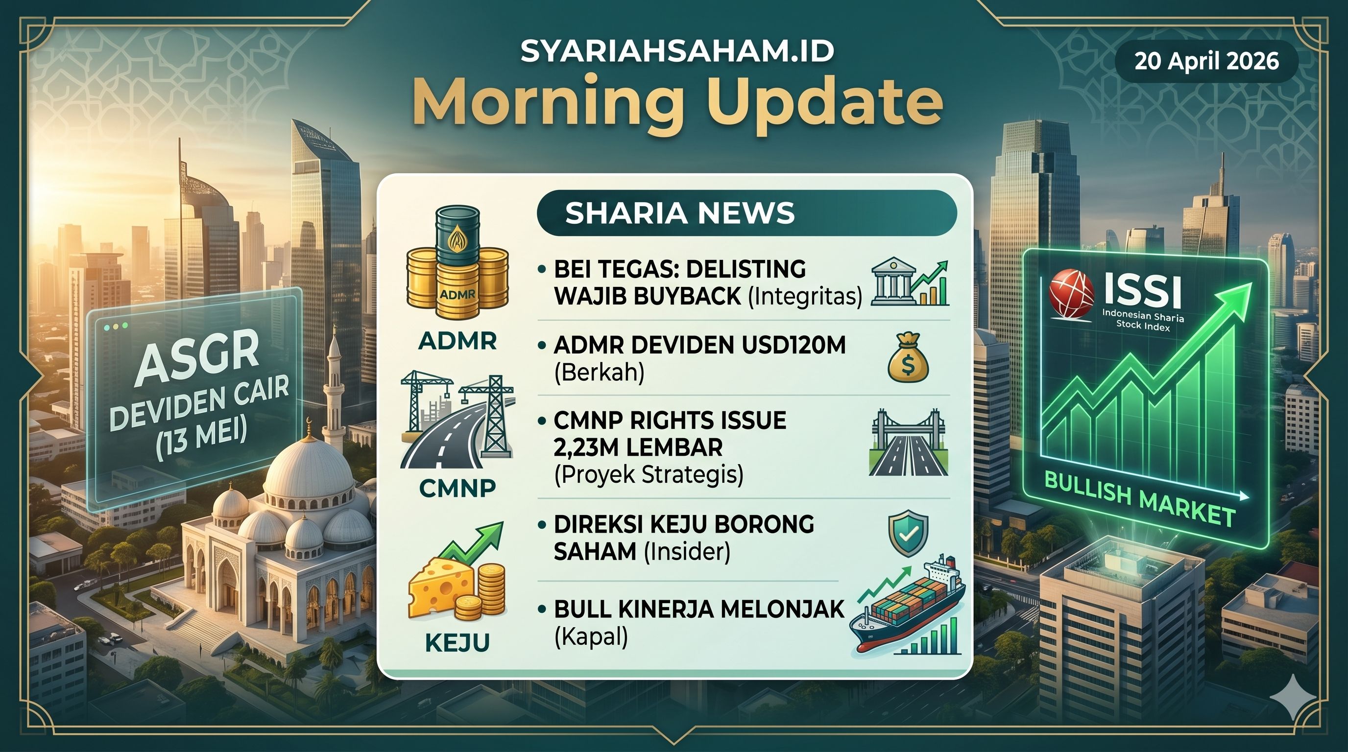 Analisis Saham Syariah: Ketegasan BEI Terhadap Delisting hingga Guyuran Dividen Jumbo ADMR